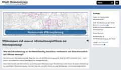 Screenshot von der Homepage für die Wärmeplanung.