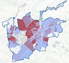 bunte Karte zur Wärmeplanung. Darstellung der Wärmebedarfe in der Stadt Brandenburg an der Havel.